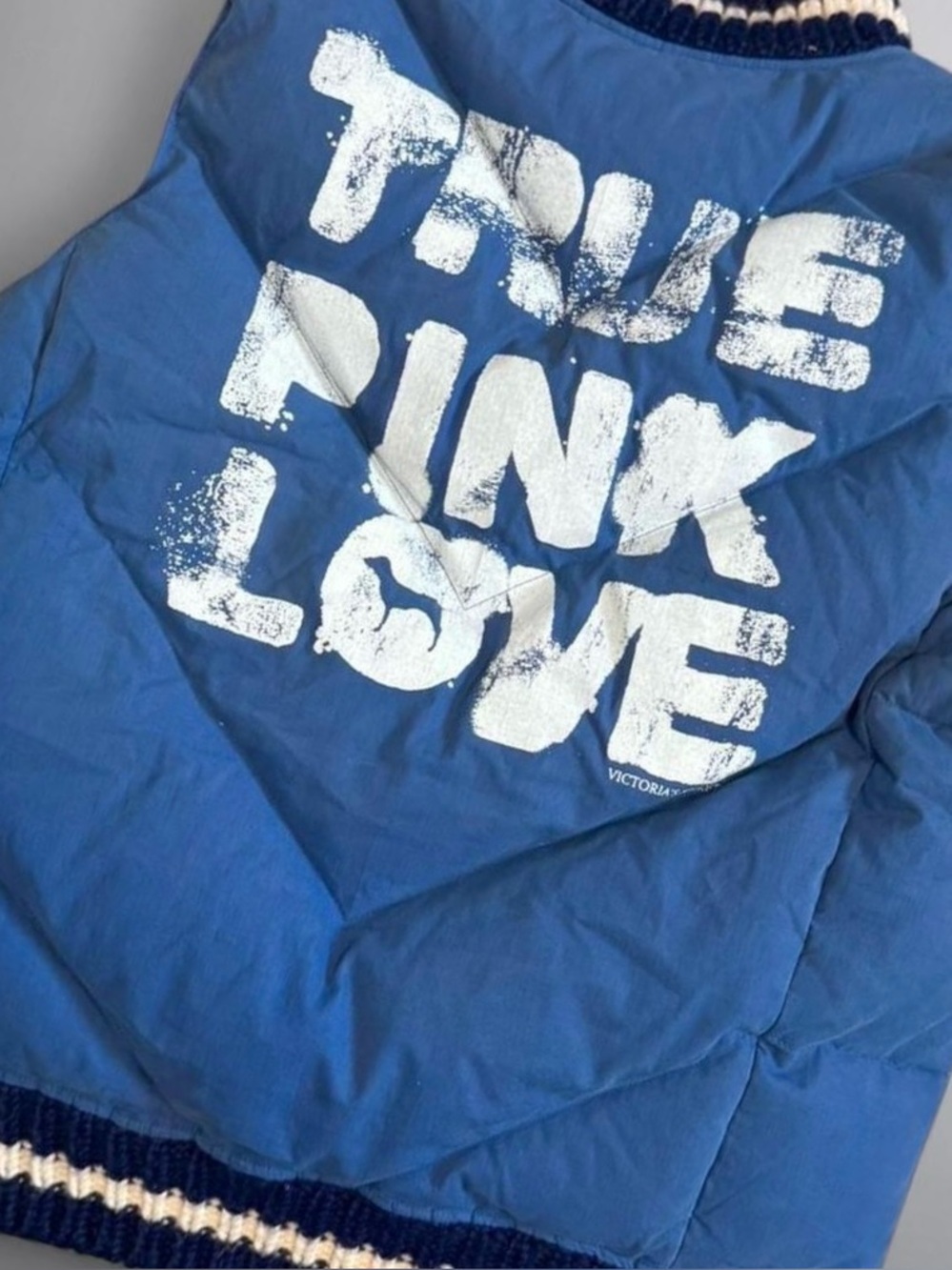 PINK Victoria’s Secret Y2K Blue Puffer Vest - Picture 1 of 5